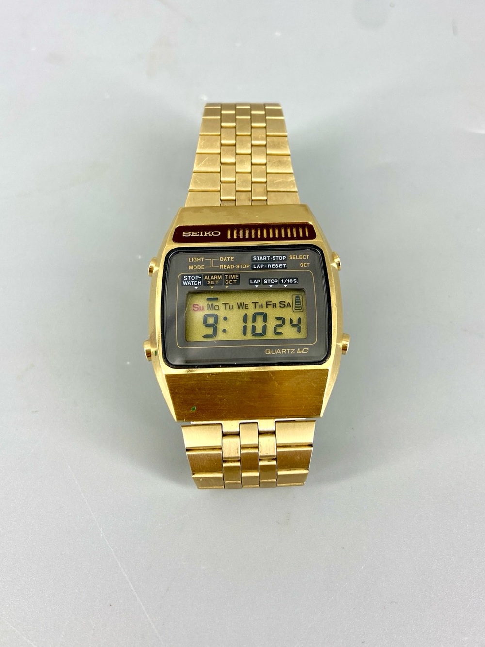 Seiko Vintage Digital Chronograph Watch Gold 1970’s Japan A159-5009G